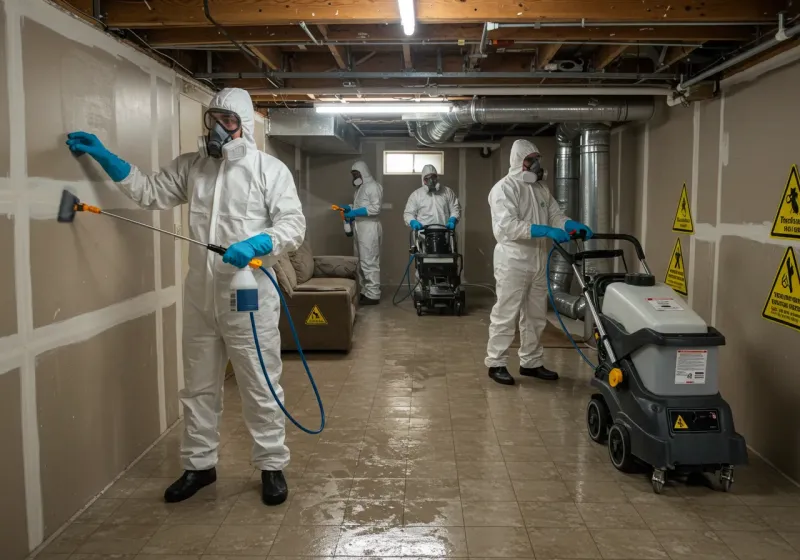Basement Moisture Removal and Structural Drying process in Calera, OK